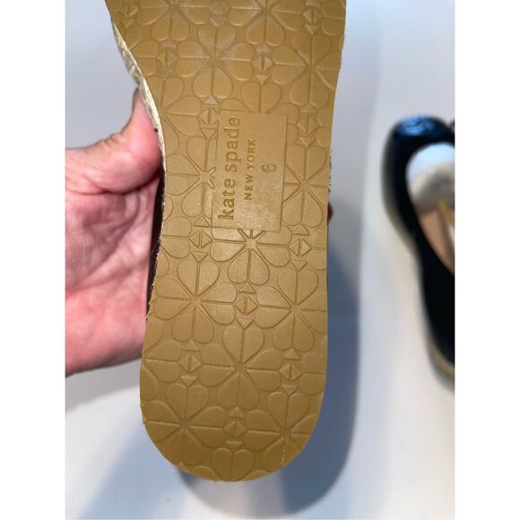 KATE SPADE NEW YORK Black Top Line Clubhouse Slip On Espadrille 5 New - Picture 9 of 9